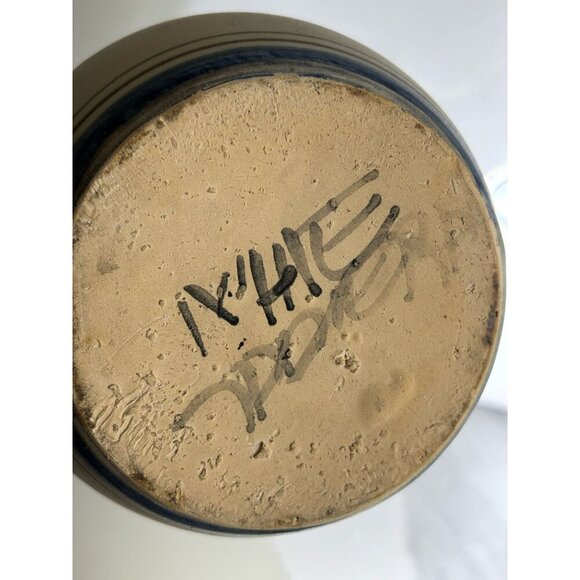 VTG Signed Mave Talavera Pottery Pitcher Mexico Ceramic Blue Yellow Green Glaze - Picture 8 of 8